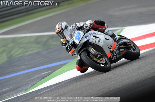 2010-05-08 Monza 0771 - La Roggia - Supersport - Free Practice - Miguel Praia -  Honda CBR600RR